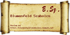 Blumenfeld Szabolcs névjegykártya